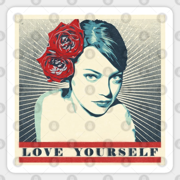 Emma Stone Obey Love Yourself Sticker by ptc96